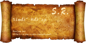 Simó Róza névjegykártya